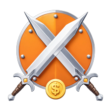 Crossed swords over a shield